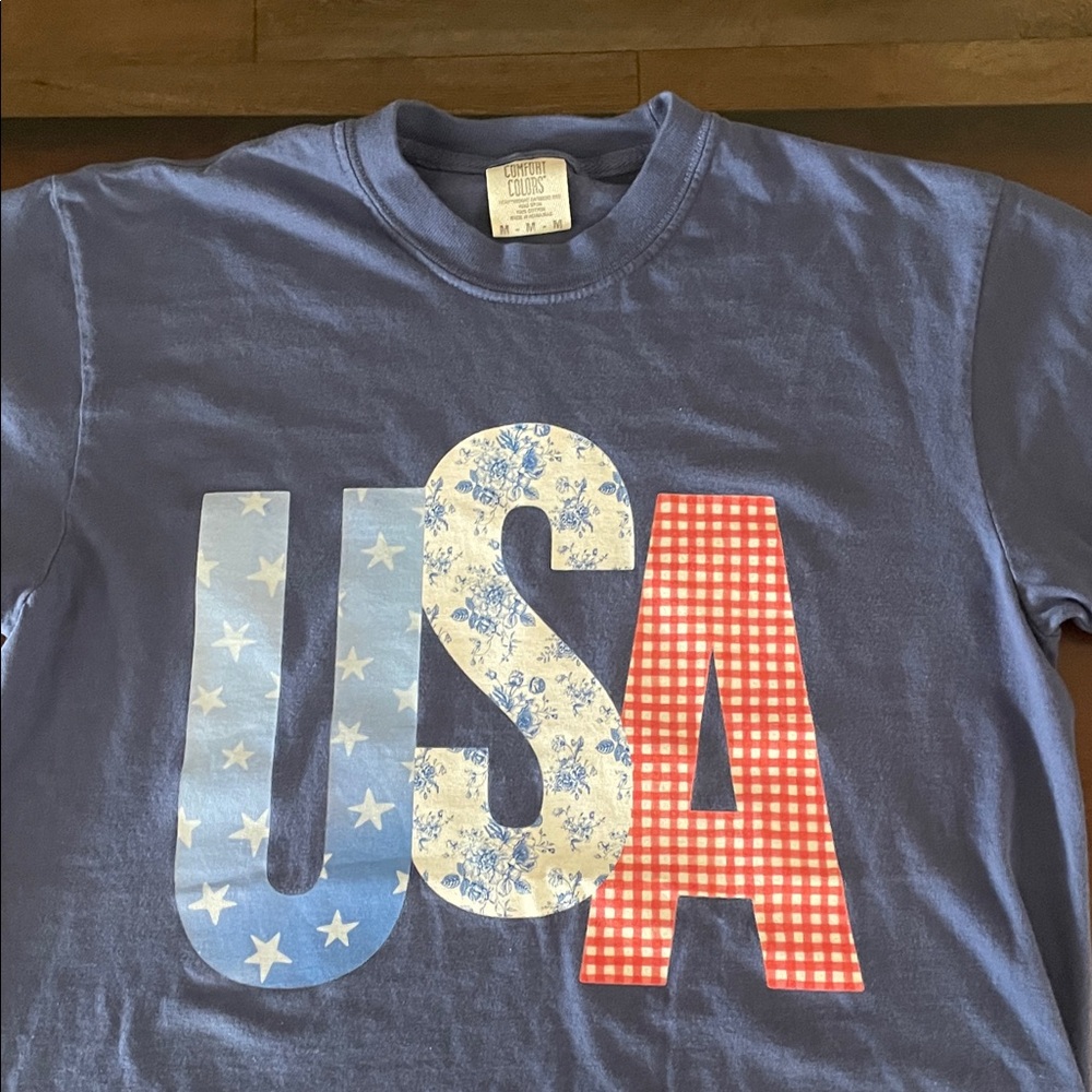 Gildan Blue USA Tee